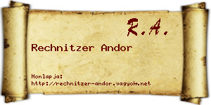 Rechnitzer Andor névjegykártya