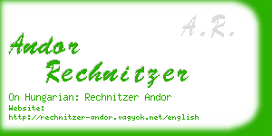 andor rechnitzer business card